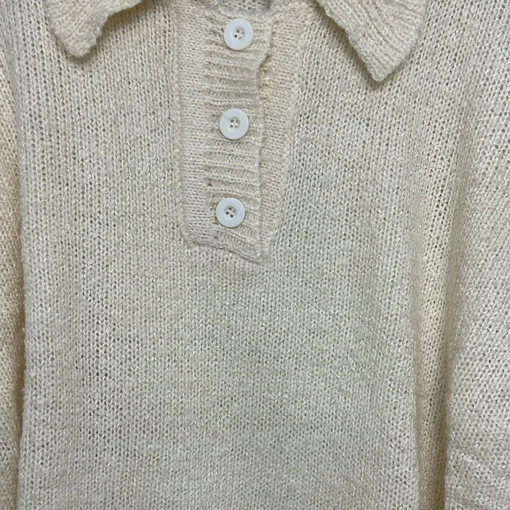 Half button drop shoulder sweater - Picture 5 of 7